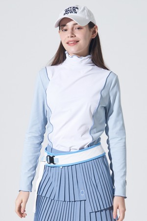 [BLUDOT] 컬러 블록 모크넥 티셔츠
