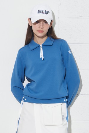 [BLUDOT] 볼륨 하프집업 카라티셔츠