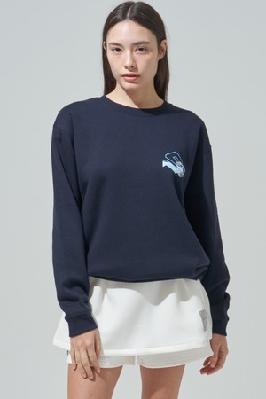 [BLUDOT][CASUAL LINE] 쇼피스 그래픽 기모 스웻셔츠(WOMEN)_NAVY-a