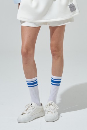 [BLUDOT] 블루 3줄 스트라이프 양말_WH_WHITE-a