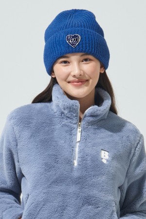 [BLUDOT] 하트 와펜 포인트 니트 비니