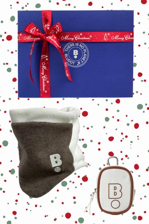 [BLUDOT] 블루닷 로고 넥워머 + 볼케이스 세트_BR_BROWN-a