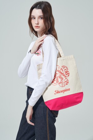 [BLUDOT][CASUAL LINE] 쇼피스 캔버스 에코백 미디움_PINK-a