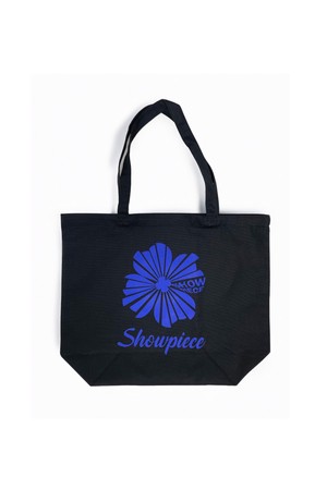 [BLUDOT][CASUAL LINE] 쇼피스 컷팅 클로버 그래픽 캔버스 에코백 라지_BLUE-a