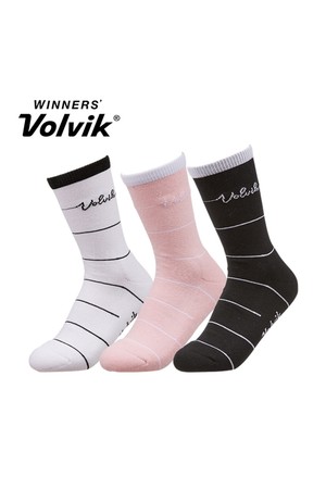 [3종세트] 볼빅 남성 여성 단목 중목 골프양말 택1_PINK-a