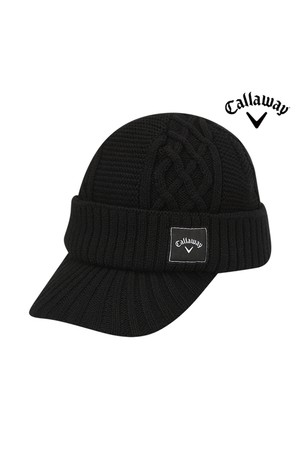 캘러웨이 2025 브림 니트 비니 방한 겨울 골프모자 블랙_BLACK-a