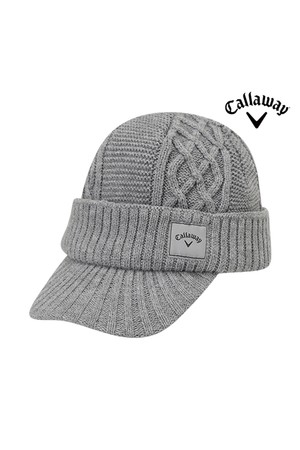 캘러웨이 2025 브림 니트 비니 방한 겨울 골프모자 그레이_GREY-a
