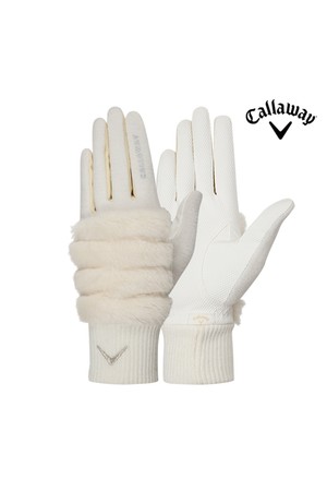 캘러웨이 2025 윈터 페어리테일 여성용 양손 방한 합피장갑 화이트_WHITE-a