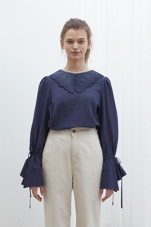 [20SS] LACE COLLAR SEE-THROUGH BLOUSE_NA