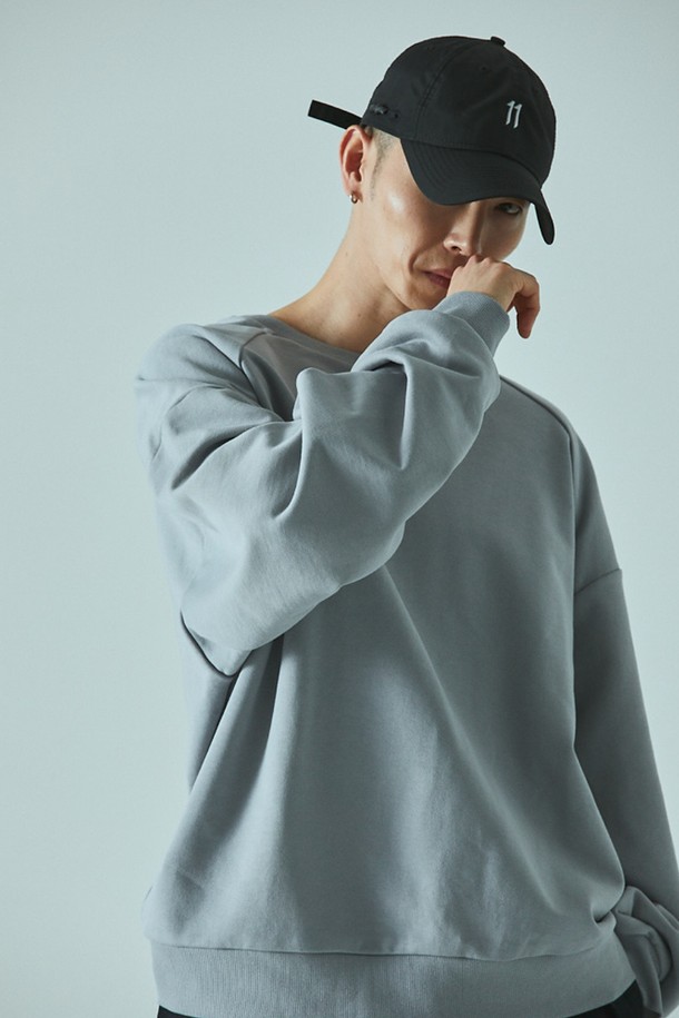 BDDN - 스웨트셔츠 - [BDDN]Over Sweatshirt with Back Logo_Light Grey