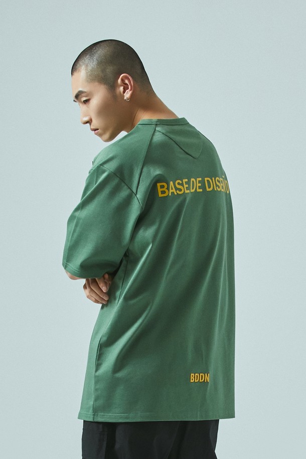 BDDN - 반팔티셔츠 - [BDDN]Over Crewneck T-shirt with Back Logo_Khaki