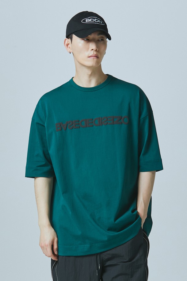 BDDN - 반팔티셔츠 - [BDDN]Loose Lettering Half Sleeve Tshirt_Green