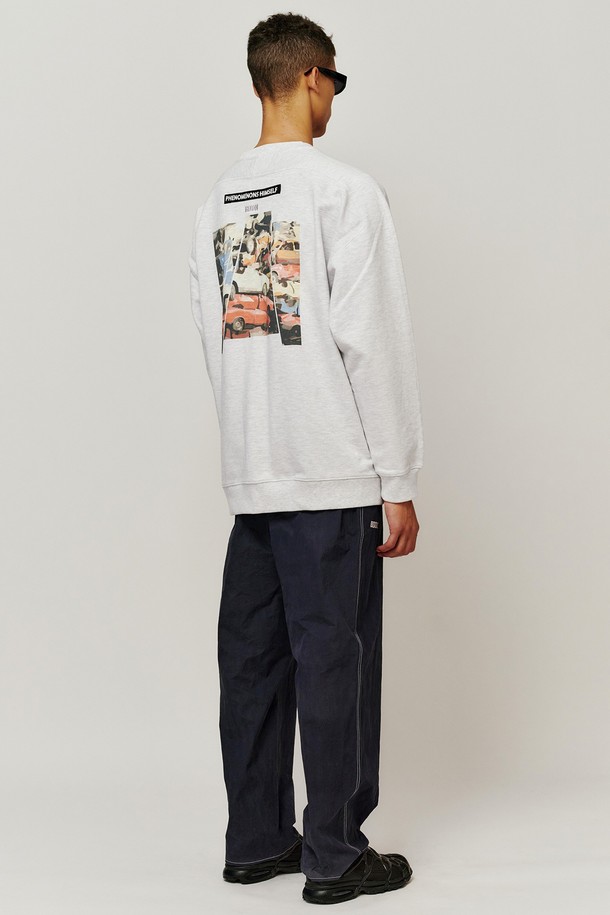 BDDN - 스웨트셔츠 - [BDDN]Graphic Loose-fit Sweatshirt_Light Grey