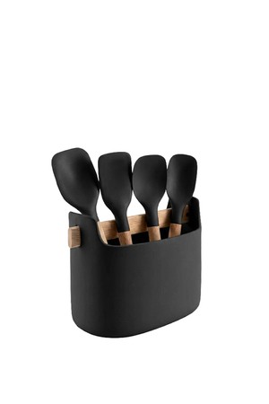 에바솔로 노르딕키친 조리도구 풀세트(조리도구통 타원 블랙,조리도구 4종)