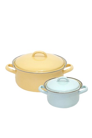 리스 번트 법랑 양수냄비 2종세트(14,20cm)