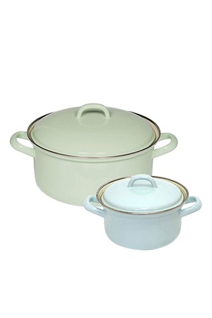 리스 번트 법랑 양수냄비 2종세트(14,22cm)