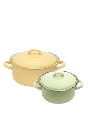 리스 번트 법랑 양수냄비 2종세트(16,20cm)