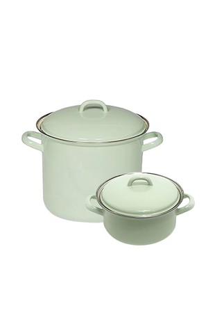 리스 번트 법랑 양수냄비 2종세트(16,22(H)cm)