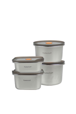 [레벤호프] 전자레인지용 스텐 밀폐용기 4종(정사각 500ml,800ml,원형 440ml,680ml)