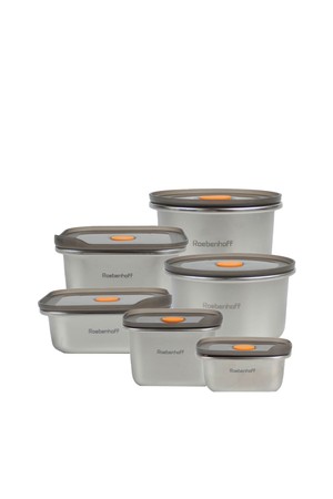 레벤호프 전자레인지용 스텐 밀폐용기 6종(직사각 250ml,450ml,정사각 500ml,800ml,원형 440ml,680ml)