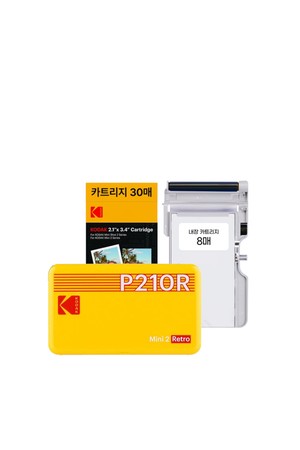 코닥 미니2 레트로 포토프린터 사진인화기+카트리지 38매 (옐로우)