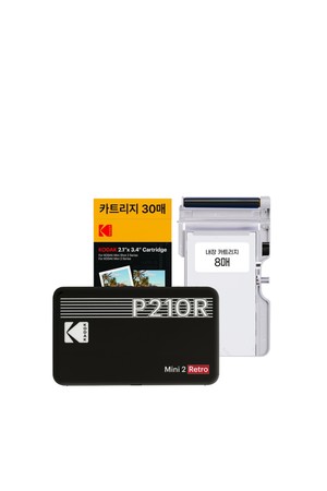 코닥 미니2 레트로 포토프린터 사진인화기+카트리지 38매 (블랙)