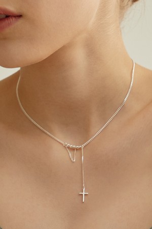 [silver925]cross unbal chain necklace_roaju