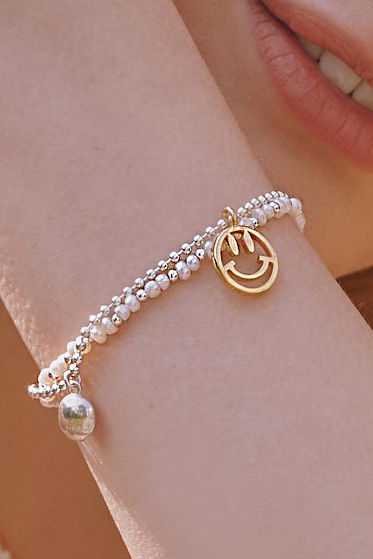 silver925]smile pendant bracelet_roaju