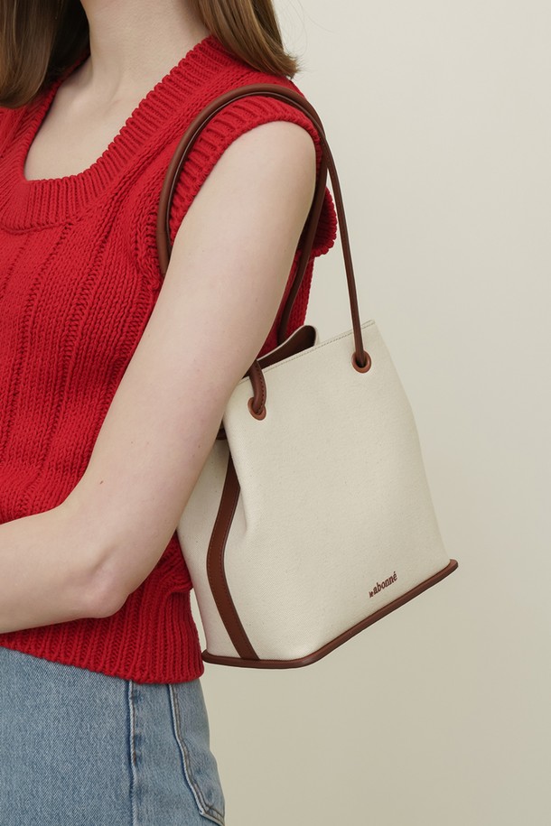 le abonne - 숄더백 - Bene bag_canvas brown