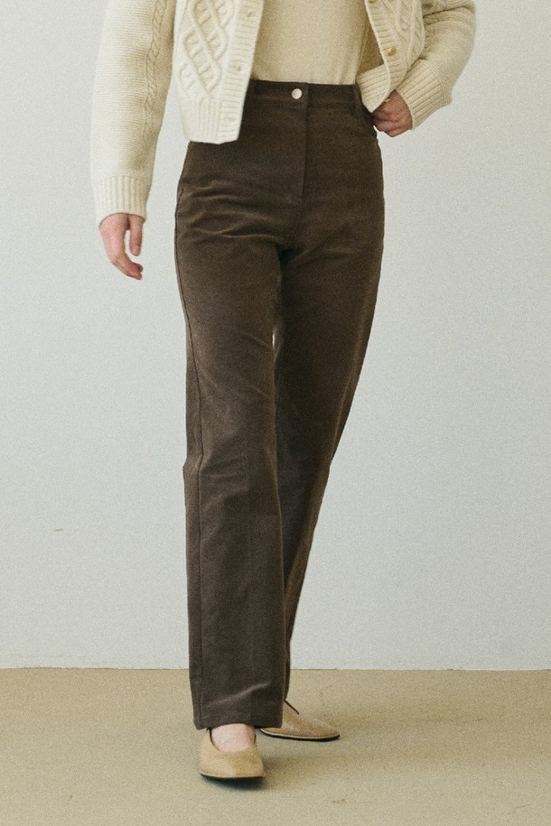 le abonne - 롱/미디팬츠 - CORDUROY SPAN PANTS_BROWN