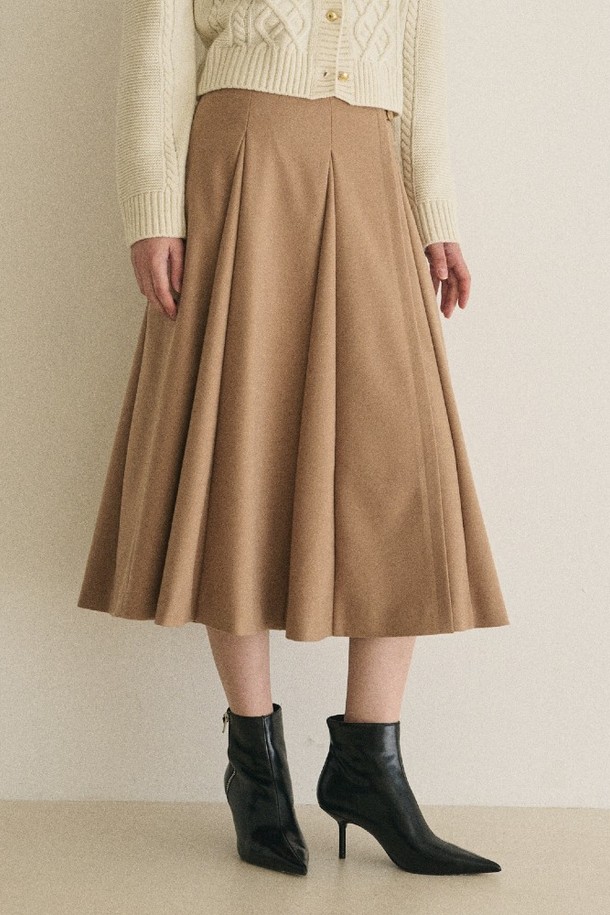 le abonne - 롱스커트 - FLARE LONG SKIRT_BEIGE