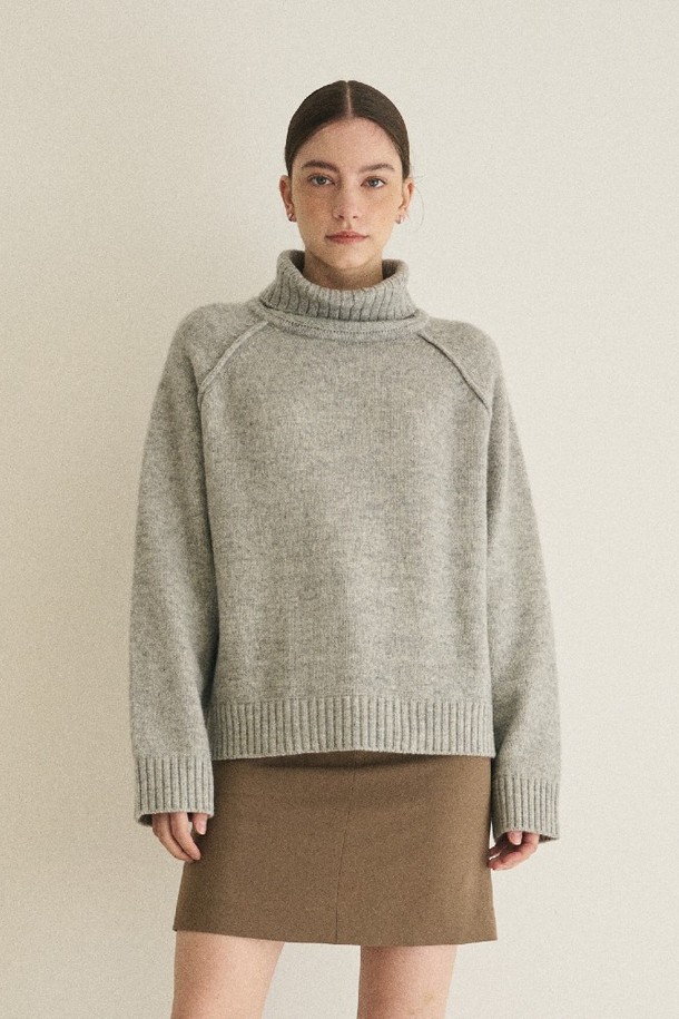 le abonne - 터틀넥 - WOOL TURTLE NECK PULLOVER_MELANGE