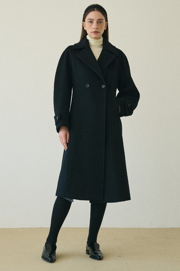 le abonne - 코트 - VOLUME WOOL COAT_BLACK