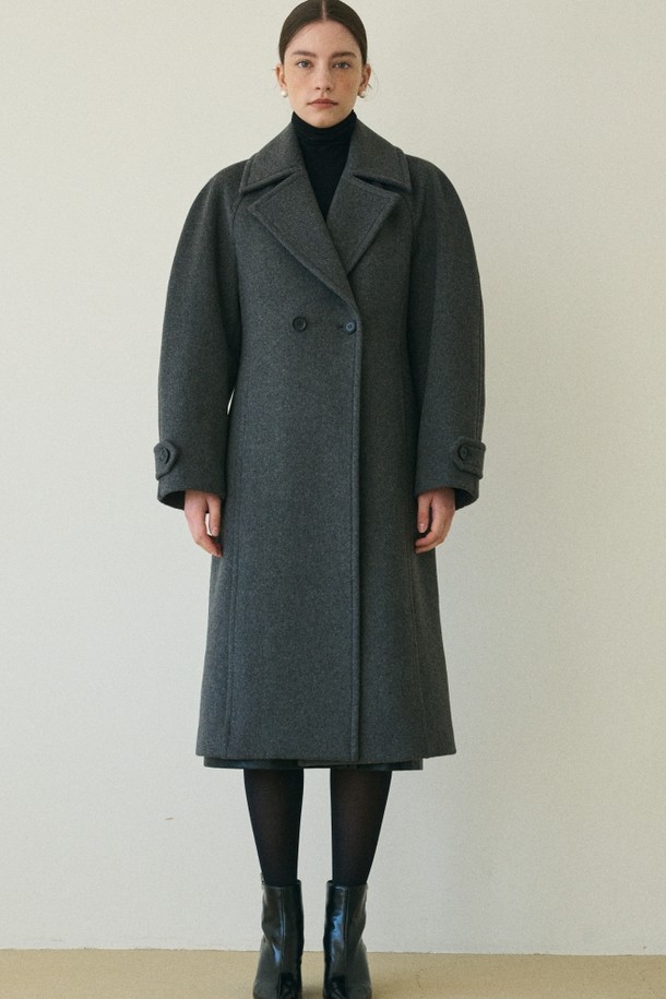 le abonne - 코트 - VOLUME WOOL COAT_CHARCOAL