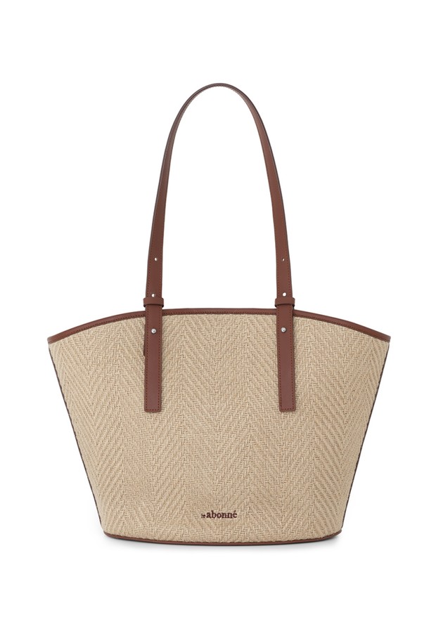 le abonne - 숄더백 - Rotin Basket bag_rattan leather brown