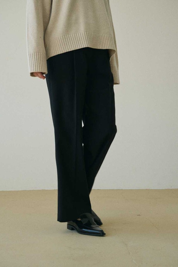 le abonne - 롱/미디팬츠 - CLASSIC STRAIGHT SLACKS_BLACK