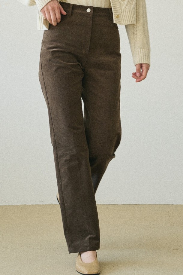 le abonne - 롱/미디팬츠 - CORDUROY SPAN PANTS_BROWN