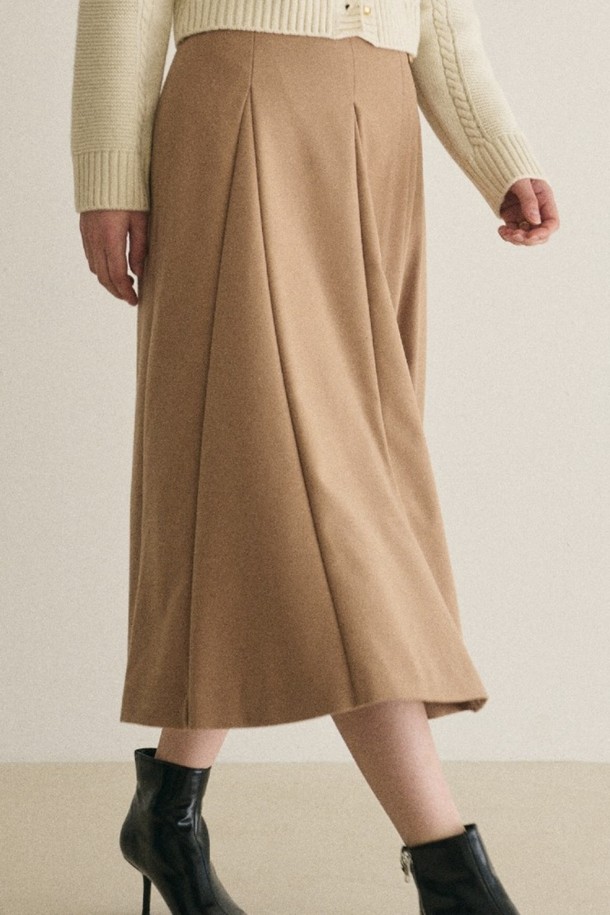 le abonne - 롱스커트 - FLARE LONG SKIRT_BEIGE