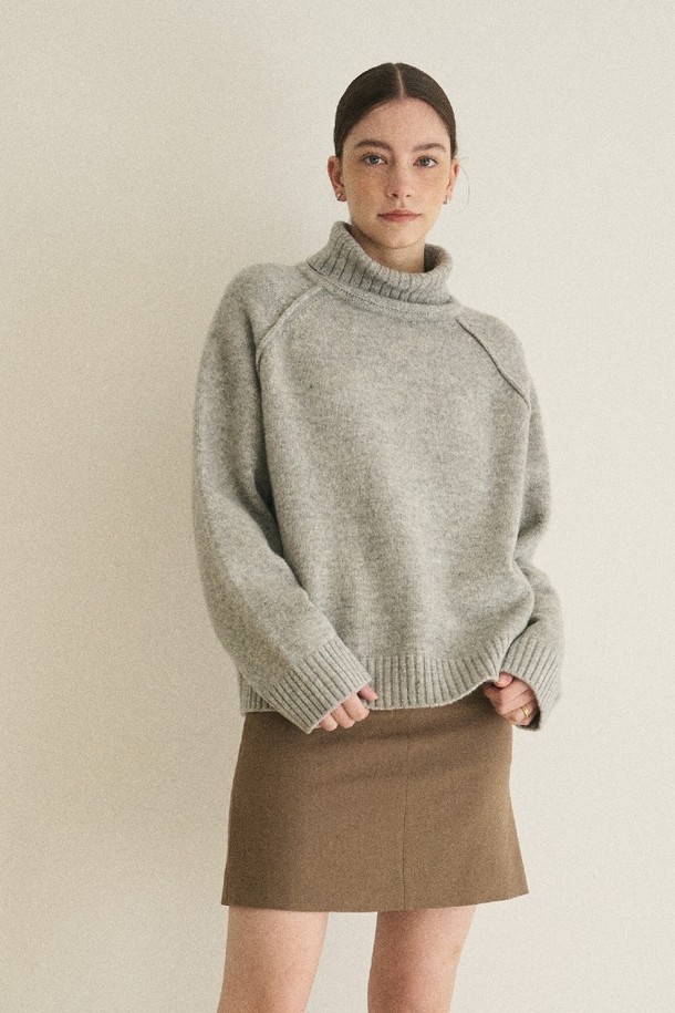 le abonne - 터틀넥 - WOOL TURTLE NECK PULLOVER_MELANGE