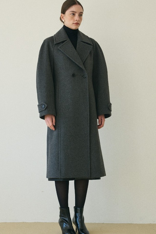 le abonne - 코트 - VOLUME WOOL COAT_CHARCOAL