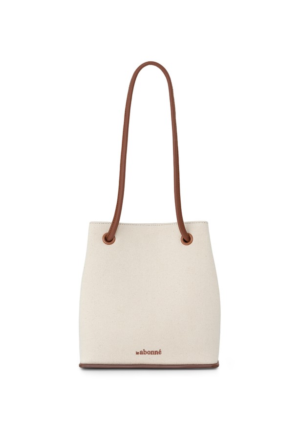 le abonne - 숄더백 - Bene bag_canvas brown