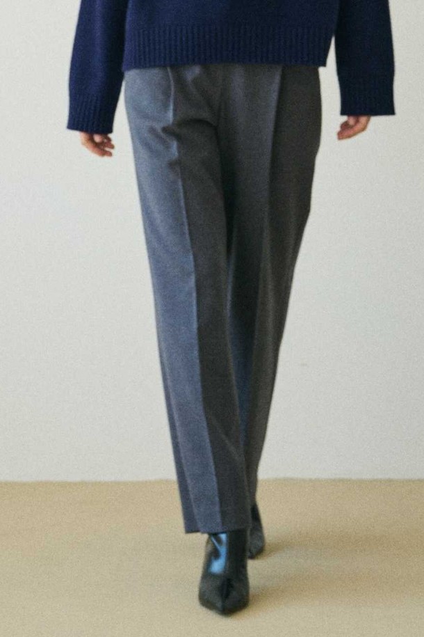 le abonne - 롱/미디팬츠 - CLASSIC STRAIGHT SLACKS_CHARCOAL