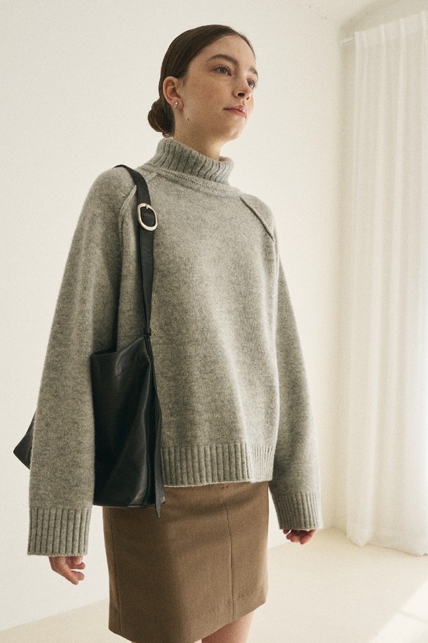 le abonne - 터틀넥 - WOOL TURTLE NECK PULLOVER_MELANGE