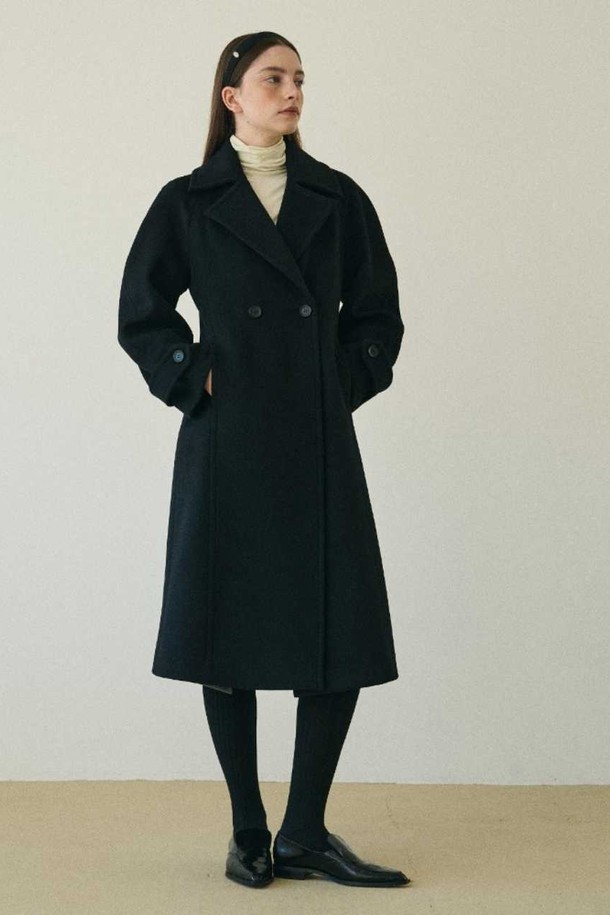 le abonne - 코트 - VOLUME WOOL COAT_BLACK