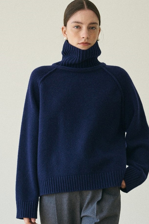 le abonne - 터틀넥 - WOOL TURTLE NECK PULLOVER_NAVY