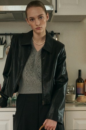 CROPPED BLOUSON JACKET_BLACK