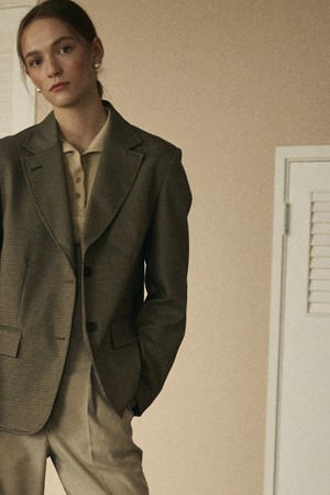 CLASSIC TWO BUTTON SINGLE JACKET_BROWN