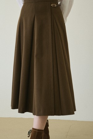 FLARE LONG SKIRT_BROWN