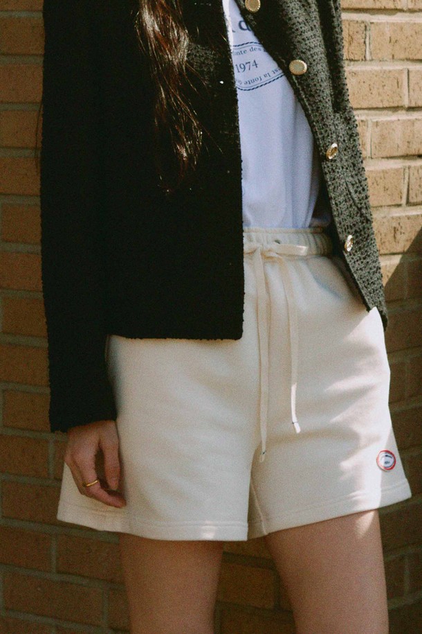 le abonne - 쇼트팬츠 - CLASSIC SWEAT SHORTS_CREAM