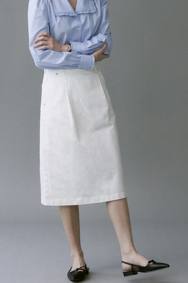 le abonne - 롱스커트 - BALLOON COTTON SKIRTS_WHITE